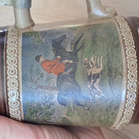 Marzi & Remy German Beer Stein Vintage w/Fox Hunting Scene Stonewear Collectible - Picture 5 of 11